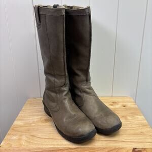 Keen Womens Boho Hipster Leather Tall Boots Size 10 Green/Gray Comfy Homestead